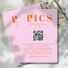 Cartão De Informações Pics acontecem! Foto, QR-Code, Casamento