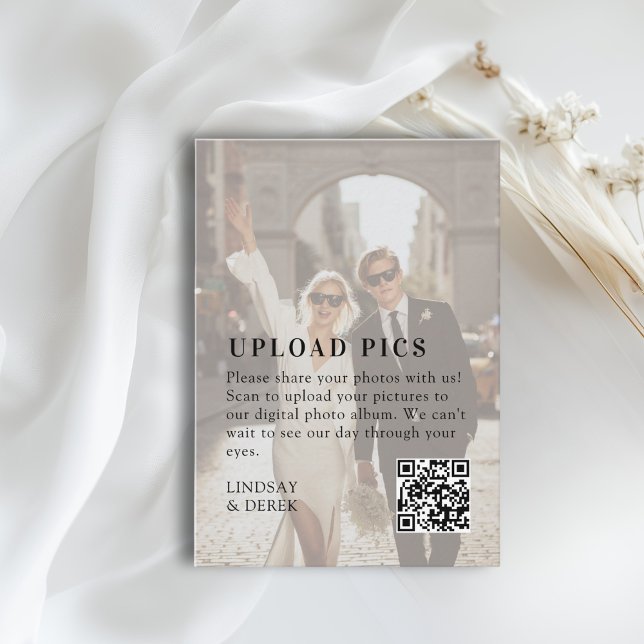 Cartão De Informações Pics happen! Bold Trending Photo Wedding  (Pics happen! Bold Trending Photo Wedding Enclosure Card)