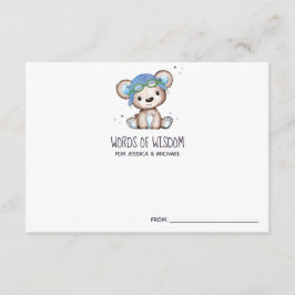 Cartão De Informações Piloto de avião Palavras de Urso de Teddy de Sabed