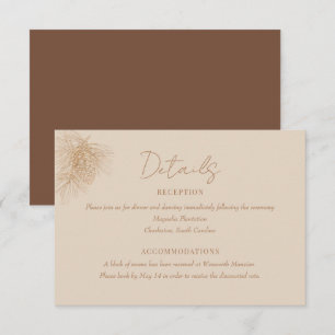 Cartão De Informações Pine Branch   Pormenores do Casamento da Floresta 