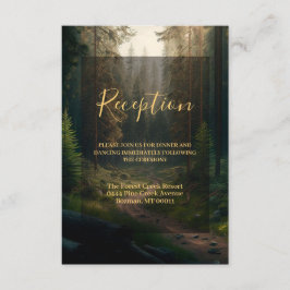 Cartão De Informações Pine Forest Green Nature Wedding