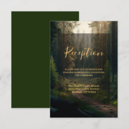 Cartão De Informações Pine Forest Green Nature Wedding
