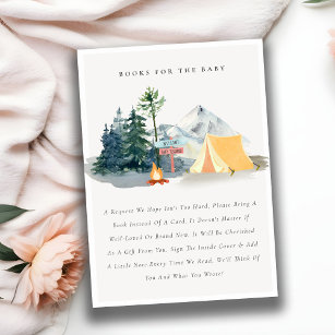 Cartão De Informações Pine Woods Acampando Livros De Montanha Para Chá d