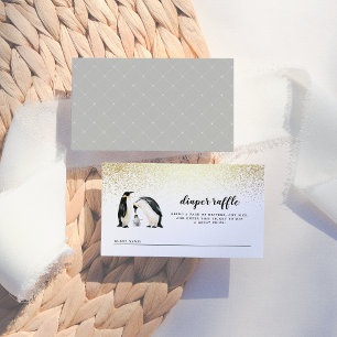 Cartão De Informações Pinguim Pequeno Fenda de Fralda de inverno