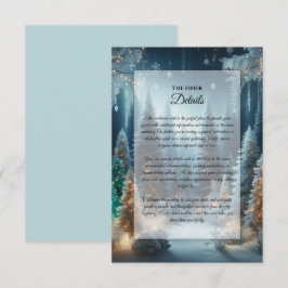 Cartão De Informações Pinheiros Geados no Brilho do Inverno Casamento