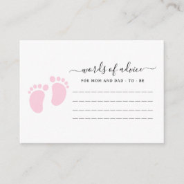 Cartão De Informações Pink Baby Feet Baby Shower Party, Girl Baby Shower