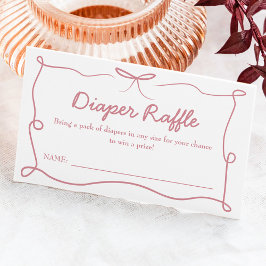 Cartão De Informações Pink Baby Is Brewing Diaper Raffle Card