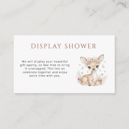 Cartão De Informações Pink Blush Woodland Deer Girl Display Shower