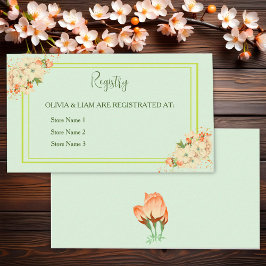 Cartão De Informações Pink Cherry Blossoms , Registro de Casamentos