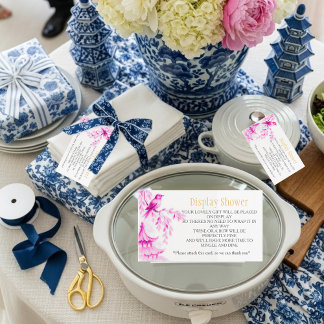 Cartão De Informações Pink Chinoiserie  Bridal Display Shower   