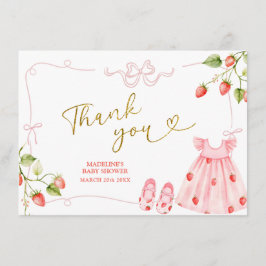 Cartão De Informações Pink Coquette Baby Clothes Berry Thank You Card