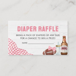 Cartão De Informações Pink Football Baby Shower Diaper Raffle