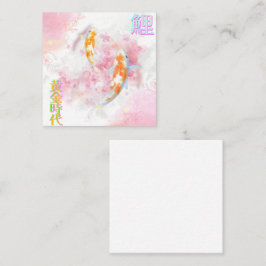 Cartão De Informações Pink Koi Climbing the Waterfall – Minimalist JP