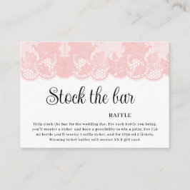 Cartão De Informações Pink Lace Stock the bar Bridal Shower 
