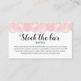 Cartão De Informações Pink Lace Stock the bar Bridal Shower 