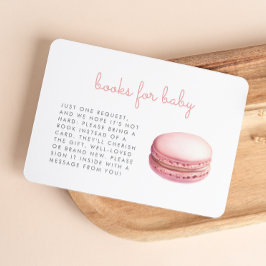 Cartão De Informações Pink Macaron Baby Shower Books Enclosure Card