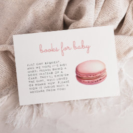 Cartão De Informações Pink Macaron Baby Shower Books Enclosure Card