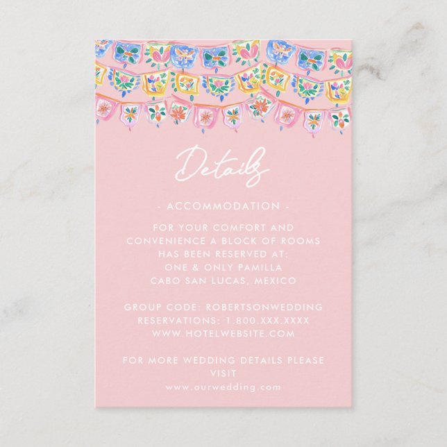 Cartão De Informações Pink Mexico Destination  (Frente)