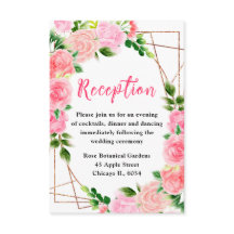 Pink Roses Floral Wedding Reception