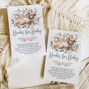 Cartão De Informações Pink Sage Floral Woodland Livros para Bebê