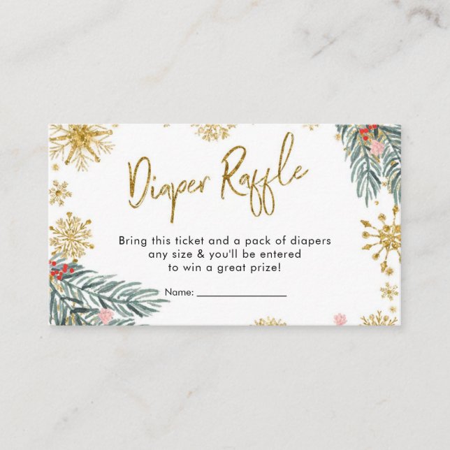 Cartão De Informações Pink Sleigh Oh Que Fralda de inverno divertida Raf (Frente)