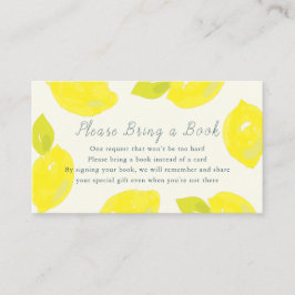 Cartão De Informações Pintado com limão, rosa, por favor traga um livro