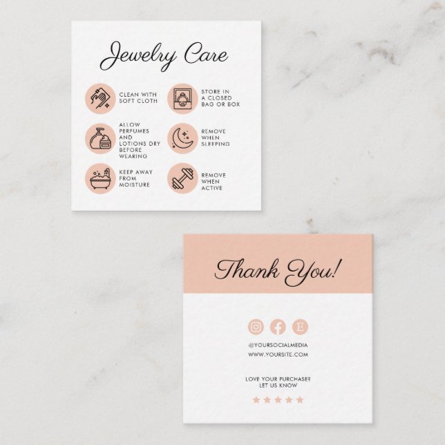 Cartão De Informações Pintinho Jewelcare Instruções para a empresa Obrig (Frente/Verso)