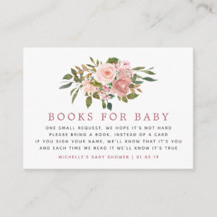 Cartão De Informações Pintura aquarela floral Bege e Livro de Solicitaçã