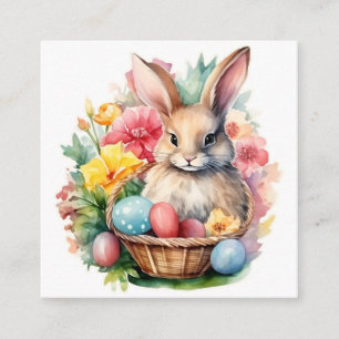 Cartão De Informações pintura de felz pascoa Bunny Watercolor