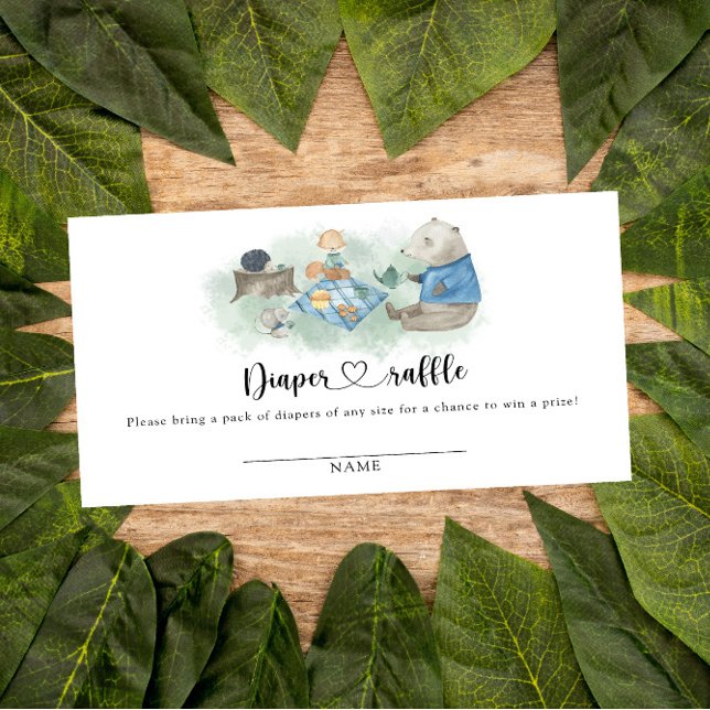 Cartão De Informações Piquenique de animais da floresta - rifa de fralda (Criador carregado)
