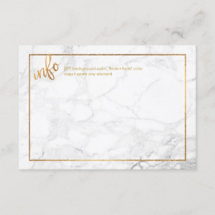 Cartão De Informações PixDezines INFORMAÇÕES CARTÕES/MÁRMORE+OURO FALSO