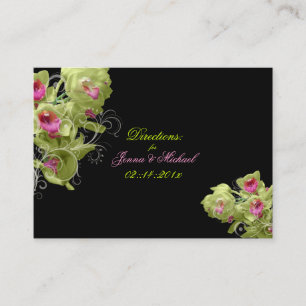Cartão De Informações PixDezines Verde+Orquídea Rosa, Direções/cor de co