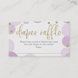 Cartão De Informações Placa Chá de fraldas Raffle Bolinhas roxa