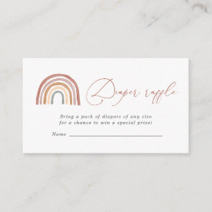 Cartão De Informações Placa Chá de fraldas Raffle Fralda arco-íris