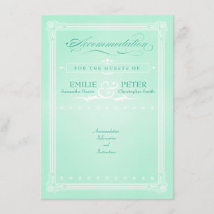 Cartão De Informações Placa de Alojamentos de Estilo Verde de Poster de
