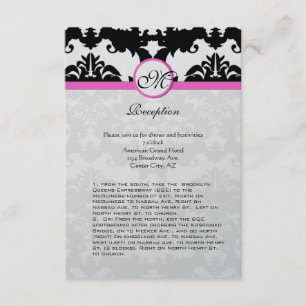 Cartão De Informações Placa de arquitetura dos pórticos rosa e preto