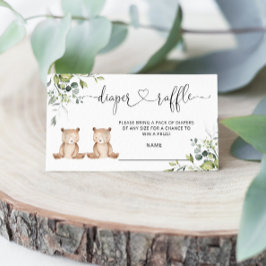 Cartão De Informações Placa de caixa de entrada de fralda Twin Bears