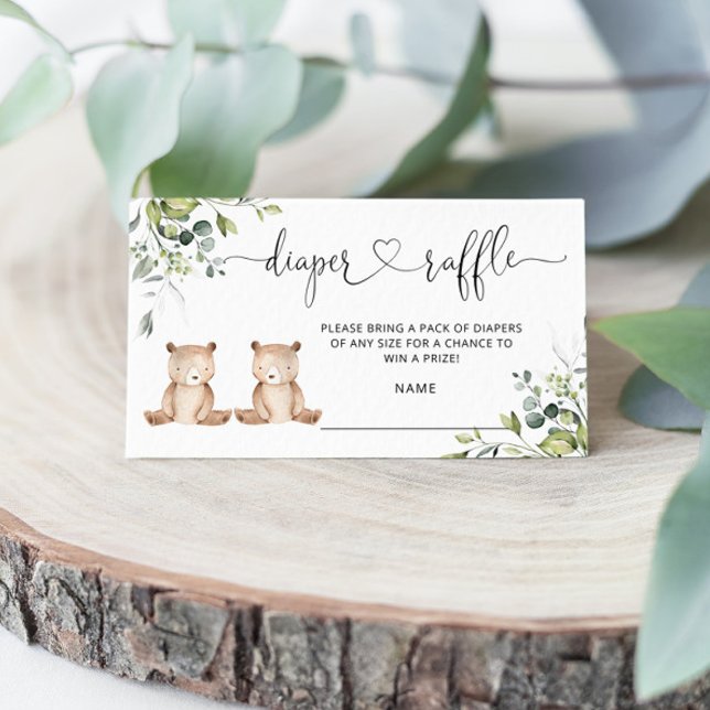 Cartão De Informações Placa de caixa de entrada de fralda Twin Bears (Criador carregado)