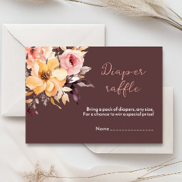 Cartão De Informações Placa de chá de fraldas de menina cor-de-rosa embe