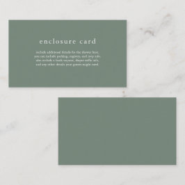 Cartão De Informações Placa de Chá de fraldas do HANNAH Sage Green Boho