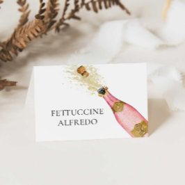 Cartão De Informações Placa de Comida do Buffet do Tema de Champanhe do 