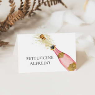 Cartão De Informações Placa de Comida do Buffet do Tema de Champanhe do