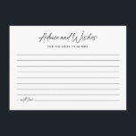 Cartão De Informações Placa de conselho de Chá de panela minimalista<br><div class="desc">Este cartão de conselho de chá de panela minimalista é excelente para seus convidados compartilharem conselhos de casamento com o casal. Este design de cartão de aviso de inserção de chá de panela é mínimo e simples que irá combinar perfeitamente com o seu chá de panela minimalista ou com um...</div>