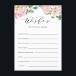 Cartão De Informações Placa de Desejo e Conselhos de Casamento de Rosas<br><div class="desc">Dar conselhos e votos aos recém-casados com este bonito cartão de casamento floral. Ele apresenta ilustrações de qualidade de observação de rosas de jardim,  hydrangeas e buquês de eucalipto com uma escrita elegante. Personalize adicionando nomes e outros detalhes. Estes cartões cor-de-rosa são perfeitos para casamentos de primavera e jardim.</div>