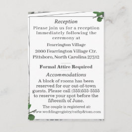 Cartão De Informações Placa de Detalhes das Folhas de Rosa e Lace Branco