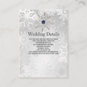 Cartão De Informações Placa de Detalhes do casamento no inverno com floc