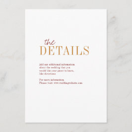 Cartão De Informações Placa de detalhes do casamento outono de tipografi