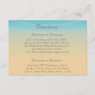 Cartão De Informações Placa de Direção Ocean Beach Shore Seasheles 3.5 x