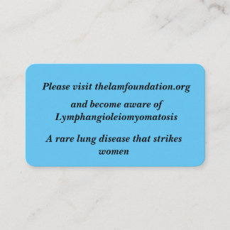 Cartão De Informações Placa de emergência para linhangioleiomatose