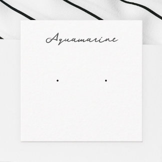Cartão De Informações Placa de Exibição de Joias de Ouvido do Aquamarine